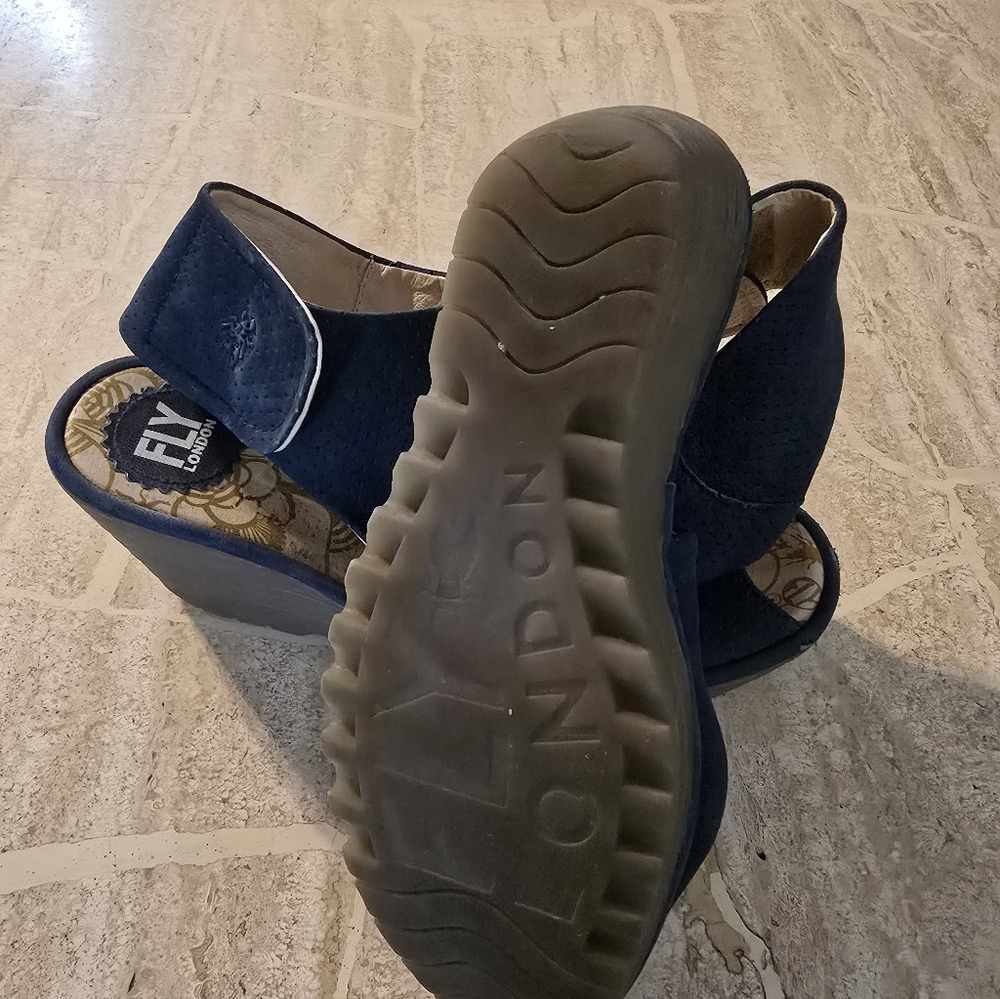 Fly London Blue Open-Toe Sandals - Picture 2 of 3